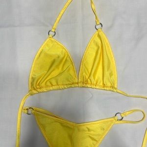Yellow thong swimsuit